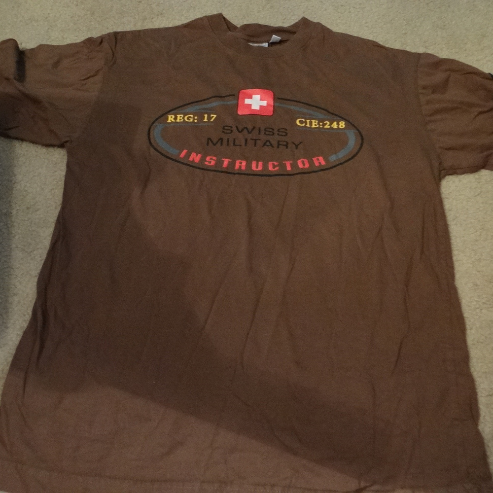 Swiss Military Instructor Tshirt Brown Size S